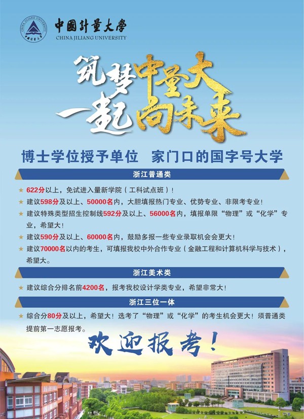 2022浙江高考多少分能上中國計量大學,中國計量大學在浙江預估分數(shù)線