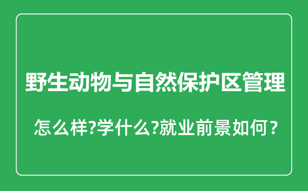 野生動物與自然保護區(qū)管理專業(yè)怎么樣,野生動物與自然保護區(qū)管理專業(yè)就業(yè)方向及前景分析