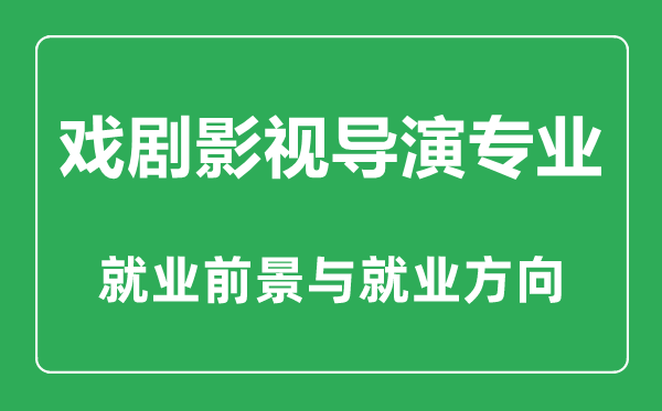 戲劇影視導演專業(yè)怎么樣,戲劇影視導演專業(yè)主要學什么,就業(yè)前景怎么樣