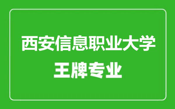 西安信息職業(yè)大學王牌專業(yè)有哪些,西安信息職業(yè)大學最好的專業(yè)是什么