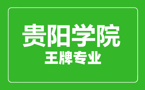 貴陽學院王牌專業(yè)有哪些,貴陽學院最好的專業(yè)是什么