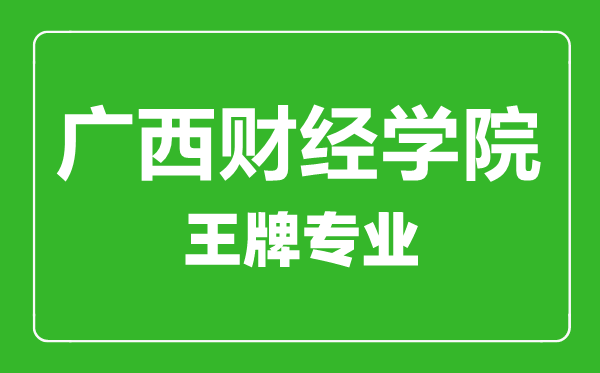 廣西財經(jīng)學院王牌專業(yè)有哪些,廣西財經(jīng)學院最好的專業(yè)是什么
