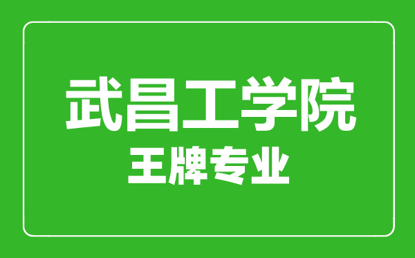 武昌工學院王牌專業(yè)有哪些,武昌工學院最好的專業(yè)是什么