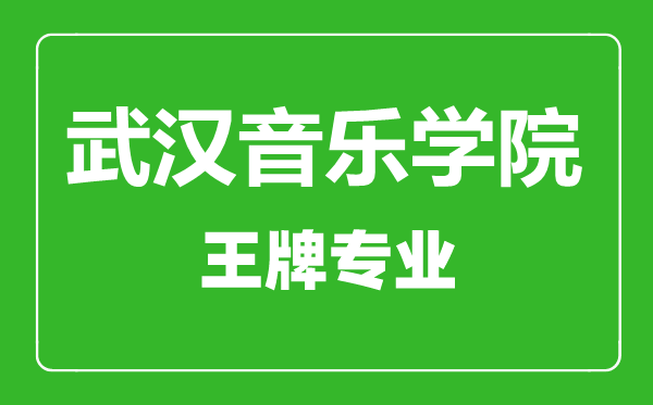 武漢音樂學(xué)院王牌專業(yè)有哪些,武漢音樂學(xué)院最好的專業(yè)是什么