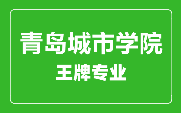 青島城市學(xué)院王牌專業(yè)有哪些,青島城市學(xué)院最好的專業(yè)是什么
