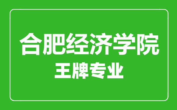 合肥經(jīng)濟(jì)學(xué)院王牌專業(yè)有哪些,合肥經(jīng)濟(jì)學(xué)院最好的專業(yè)是什么