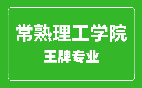 常熟理工學院王牌專業(yè)有哪些,常熟理工學院最好的專業(yè)是什么