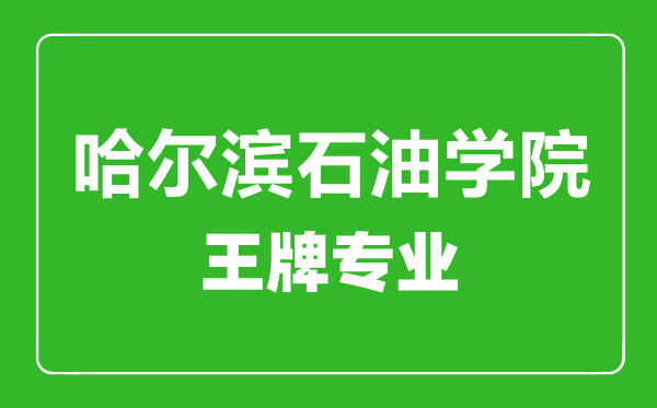 哈爾濱石油學院王牌專業(yè)有哪些,哈爾濱石油學院最好的專業(yè)是什么