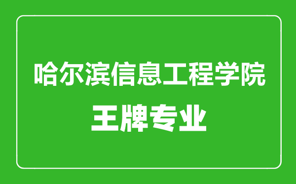 哈爾濱信息工程學(xué)院王牌專業(yè)有哪些,哈爾濱信息工程學(xué)院最好的專業(yè)是什么