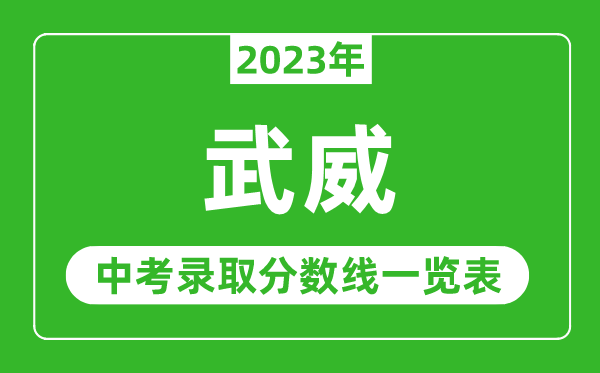 2023年武威中考錄取分數(shù)線,武威市各高中錄取分數(shù)線一覽表