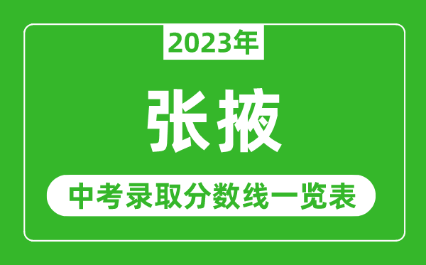 2023年張掖中考錄取分?jǐn)?shù)線,張掖市各高中錄取分?jǐn)?shù)線一覽表