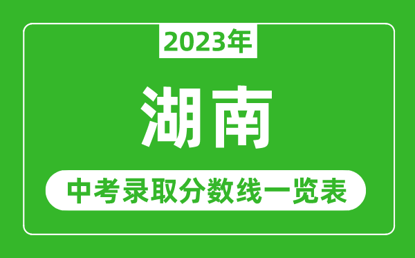 2023年湖南中考錄取分數線,湖南省各高中錄取分數線一覽表
