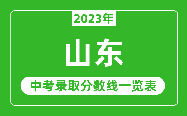 2023年山東中考錄取分數(shù)線,山東省各高中錄取分數(shù)線一覽表