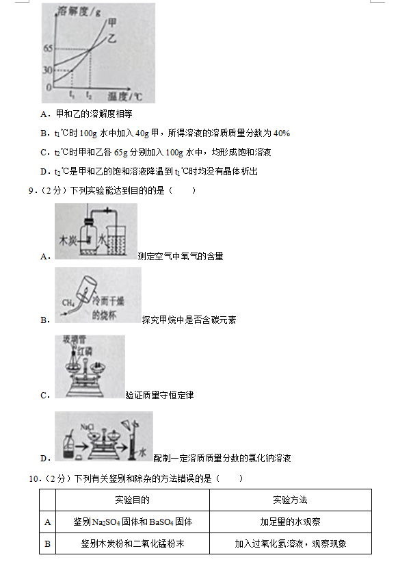 2023年新疆中考化學試卷真題及答案