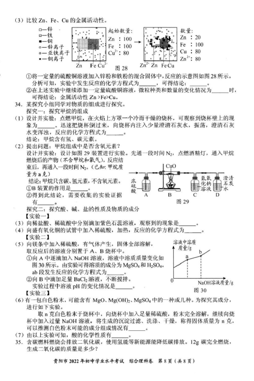 2023年貴陽市中考化學試卷真題及答案