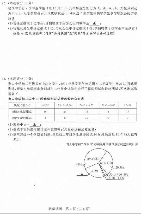 2023年無錫市中考數學試卷真題及答案