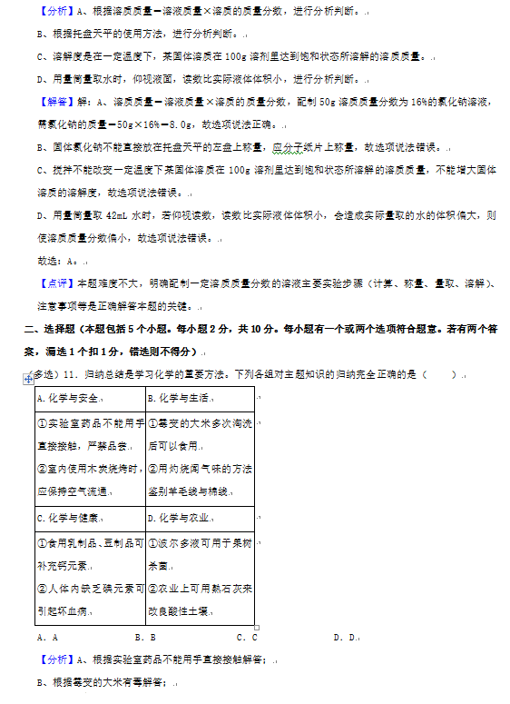 2023年煙臺市中考化學(xué)試卷真題及答案