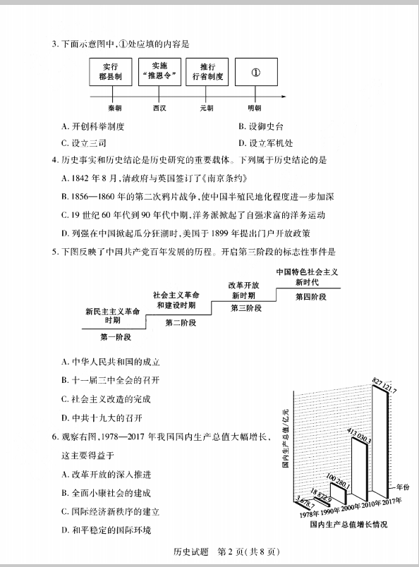 2023年泰安市中考歷史試卷真題及答案