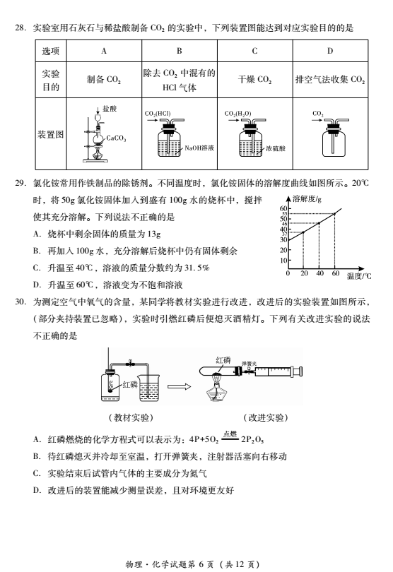 2023年樂(lè)山市中考化學(xué)試卷真題及答案