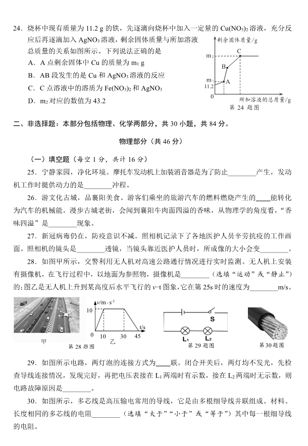 2023年襄陽市中考化學真題及答案