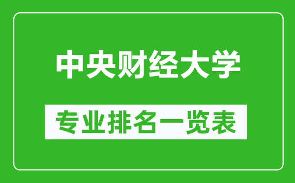 中央財經(jīng)大學(xué)專業(yè)排名一覽表,中央財經(jīng)大學(xué)哪些專業(yè)比較好