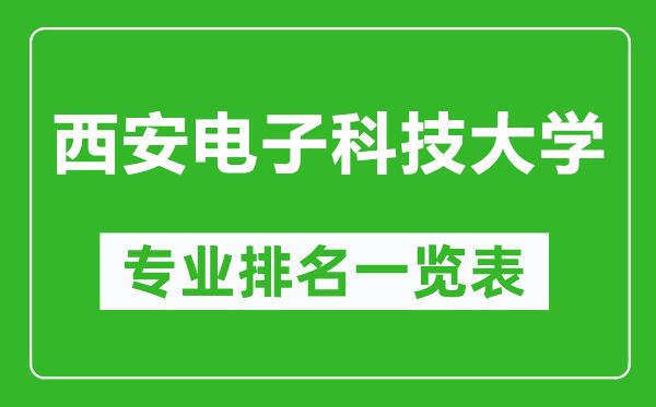 西安電子科技大學(xué)專業(yè)排名一覽表,西安電子科技大學(xué)哪些專業(yè)比較好