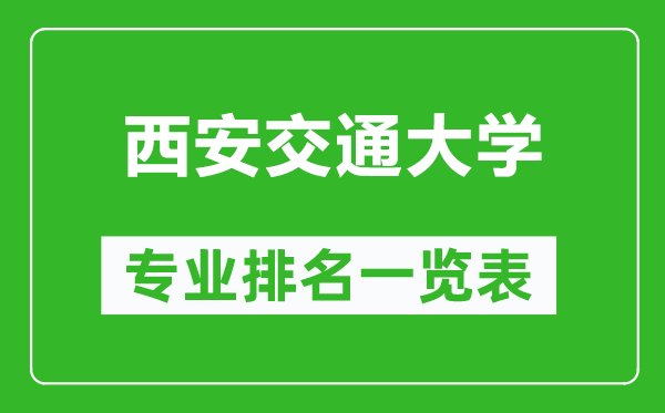 西安交通大學專業(yè)排名一覽表,西安交大哪些專業(yè)比較好