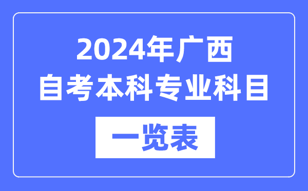 2024年廣西自考本科專業(yè)科目一覽表,廣西自考本科有哪些學校和專業(yè)