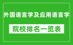 外國(guó)語(yǔ)言學(xué)及應(yīng)用語(yǔ)言學(xué)專(zhuān)業(yè)考研院校排名一覽表