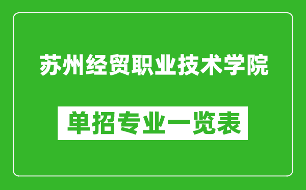蘇州經(jīng)貿(mào)職業(yè)技術學院單招專業(yè)一覽表