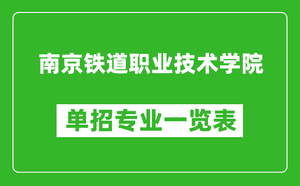 南京鐵道職業(yè)技術(shù)學(xué)院單招專業(yè)一覽表