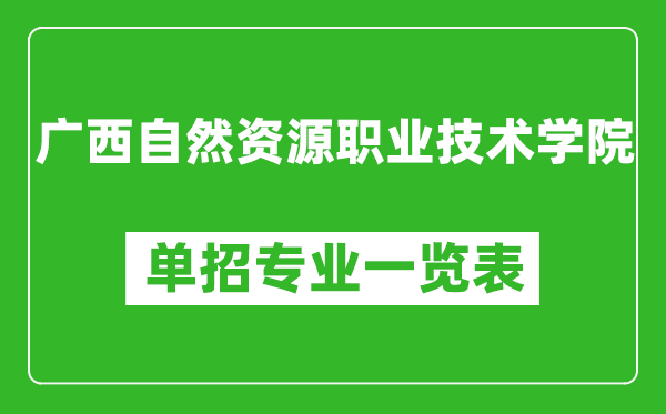 廣西自然資源職業(yè)技術(shù)學(xué)院單招專業(yè)一覽表