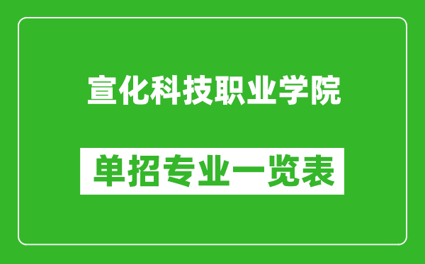 宣化科技職業(yè)學(xué)院?jiǎn)握袑I(yè)一覽表