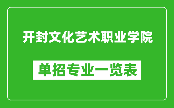 開封文化藝術(shù)職業(yè)學(xué)院單招專業(yè)一覽表