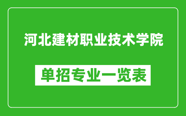 河北建材職業(yè)技術(shù)學(xué)院?jiǎn)握袑I(yè)一覽表