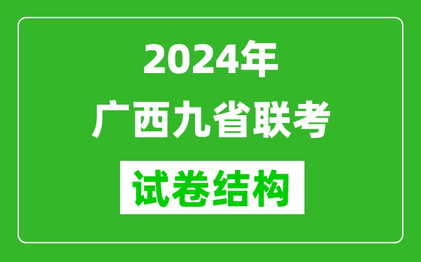 新高考2024年廣西九省聯(lián)考各科試卷結構