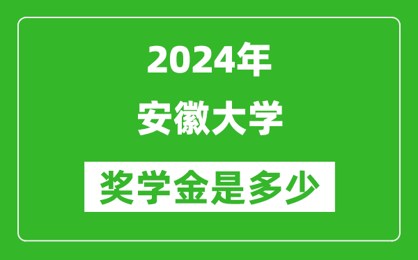 2024年安徽大學(xué)獎(jiǎng)學(xué)金多少錢,覆蓋率是多少?