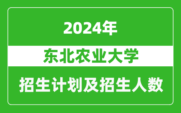東北農業(yè)大學2024年在天津的招生計劃及招生人數(shù)