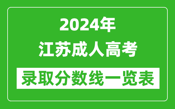 2024年江蘇成人高考錄取分?jǐn)?shù)線一覽表(含2022-2023歷年)
