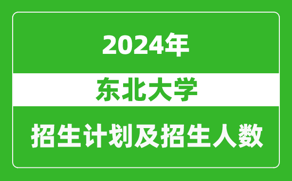 東北大學(xué)2024年在吉林的招生計劃及招生人數(shù)