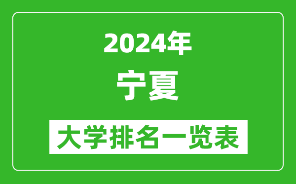2024年寧夏所有大學(xué)排名一覽表(20所)