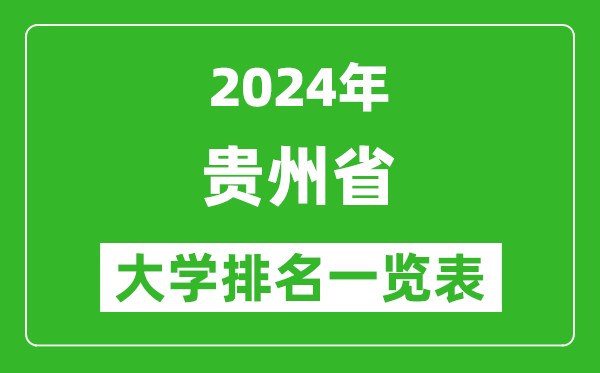 2024年貴州省大學(xué)排名一覽表(75所)