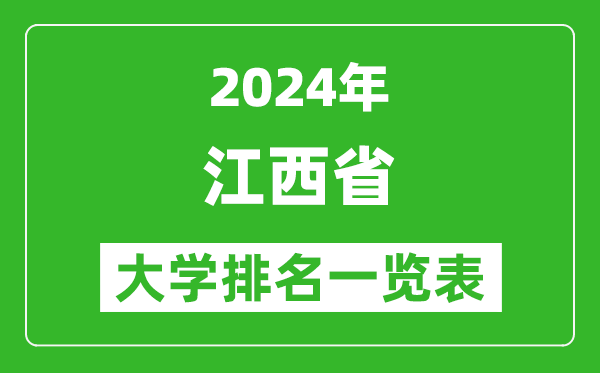 2024年江西省大學(xué)排名一覽表(106所)
