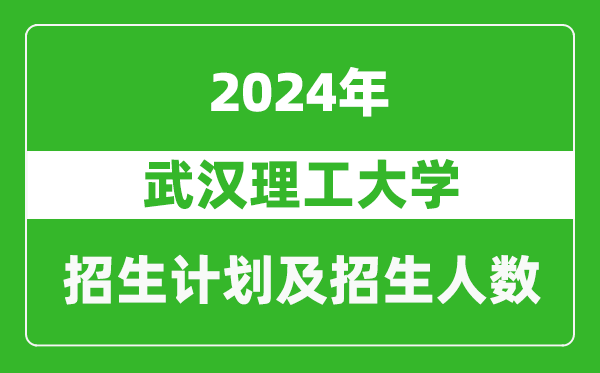 武漢理工大學(xué)2024年在安徽的招生計(jì)劃及招生人數(shù)