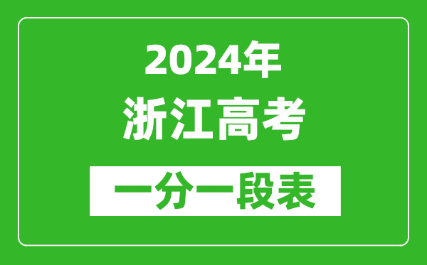 2024浙江高考一分一段表,高考位次排名查詢(完整版)