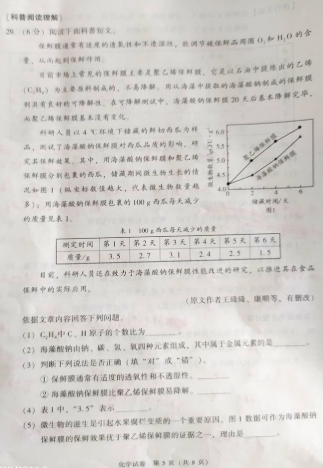 2024年北京中考化學試卷真題及答案解析