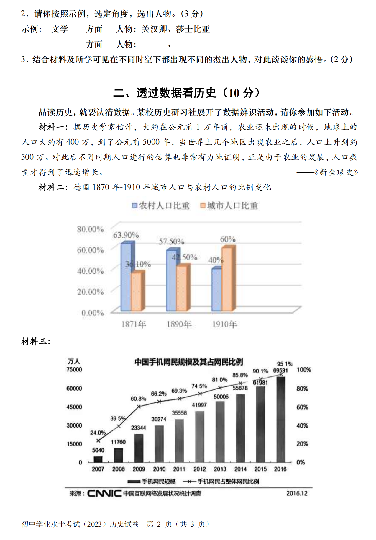 2024年上海中考歷史試卷真題及答案解析