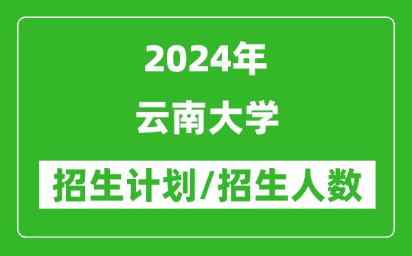 2024年云南大學(xué)各省招生計(jì)劃及各專業(yè)招生人數(shù)是多少