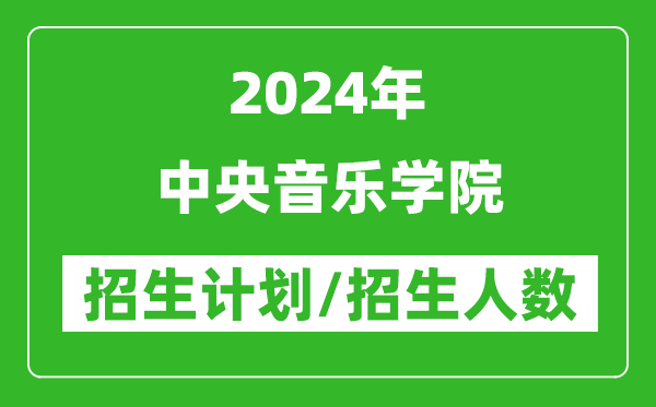 2024年中央音樂學(xué)院各省招生計劃及各專業(yè)招生人數(shù)是多少