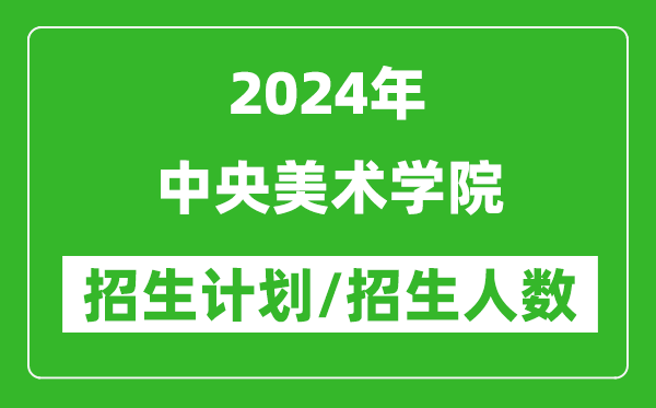 2024年中央美術(shù)學(xué)院各省招生計劃及各專業(yè)招生人數(shù)是多少